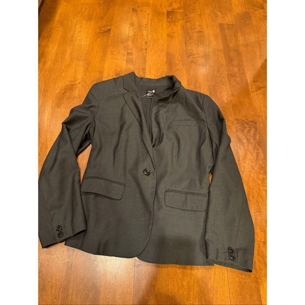 Ann Taylor Charcoal Gray Blazer Women’s Size 10 Single Button Career Work Jacket